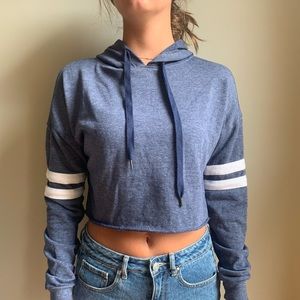Cropped navy hoodie
